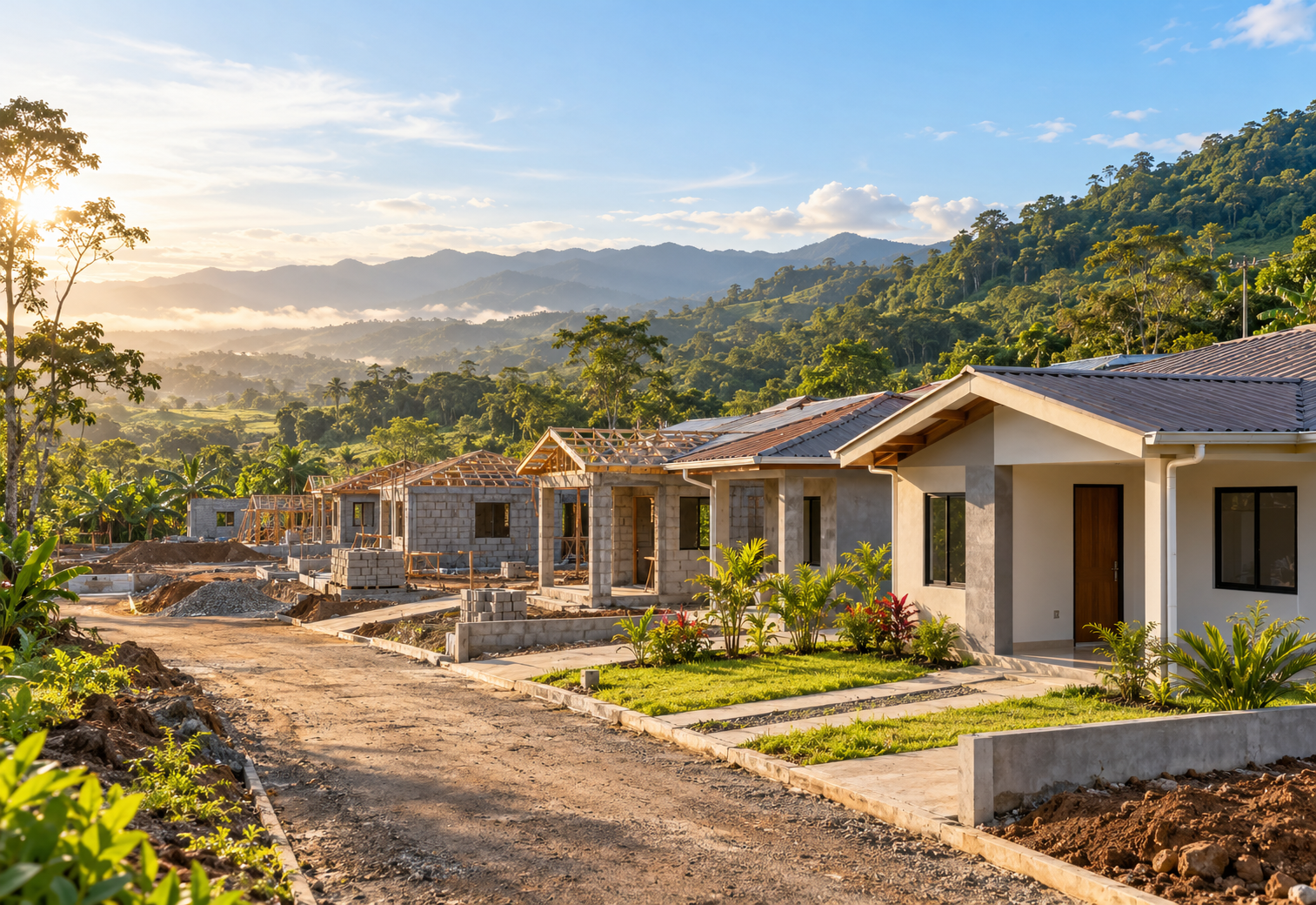 Proyecto residencial en construcción en Costa Rica